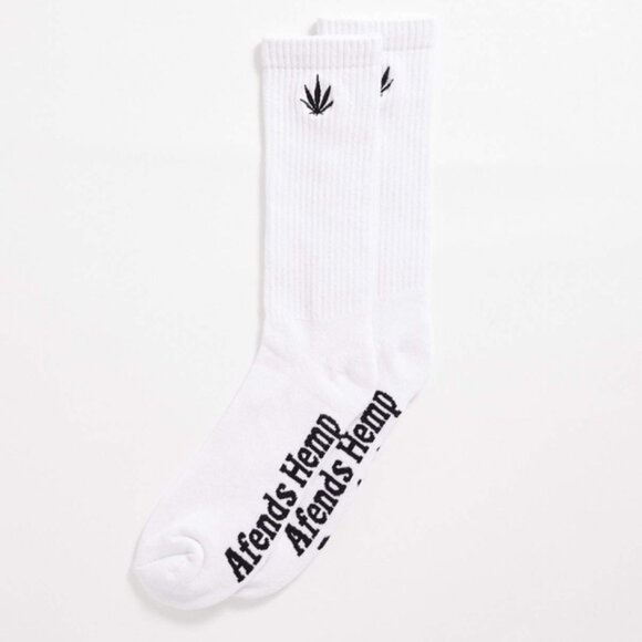 Afends Other - BNWT Afends - Happy Hemp Weed Crew Socks / White / Unisex